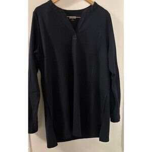 Duluth Trading Co. V-neck T Shirt Long Sleeve Shirt Women Size Large Navy Blue